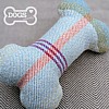 Personalised Bone Dog Toy - Country Tweed Collection - Cream & Blue (Archie) Back